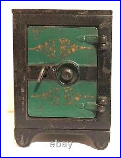 C. 1878-1921 J. & E. Stevens Stenciled Door with Recessed Knob CI Safe Bank