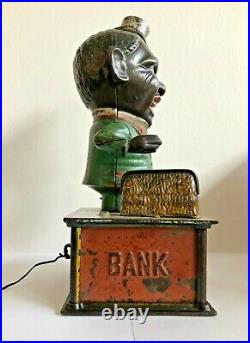 C. 1880's Shepard Hardware Cast Iron Stump Speaker Mechanical Bank