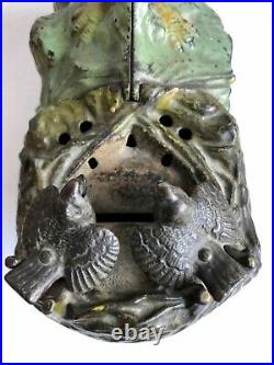 C. 1883 J. &. E. Stevens Cast Iron Eagle & Eaglets Mechanical Bank