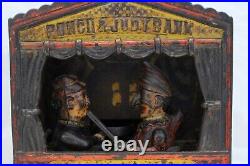 C. 1884 PUNCH & JUDY Cast Iron Mechanical Bank ORIGINAL PAINT FINISH Working