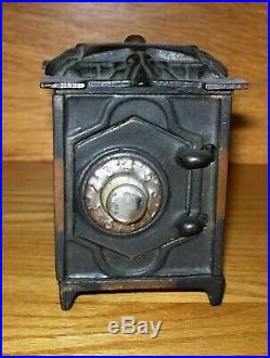 C. 1913-1915 Klotz Mfg. Copper Flashed Hexagon Door Safe Cast Iron Bank