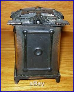 C. 1913-1915 Klotz Mfg. Copper Flashed Hexagon Door Safe Cast Iron Bank