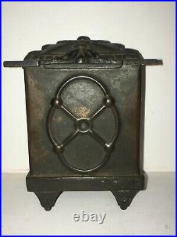 C. 1913-1915 Klotz Mfg. Fancy Copper Electroplate Hexagon Door Safe Bank W Key