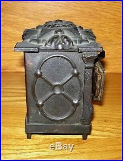 C. 1913-1915 Klotz Mfg. Fancy Copper Flashed Hexagon Door Safe Cast Iron Bank