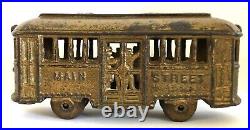 C. 1920's A. C. Williams Main Street Trolley (witho People) Cast Iron Bank NICE