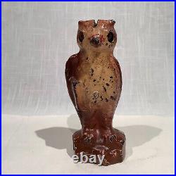 Ca. 1920's KILGORE OWL SLOT IN HEAD IRON MECHANICAL BANK, NICE PAINT