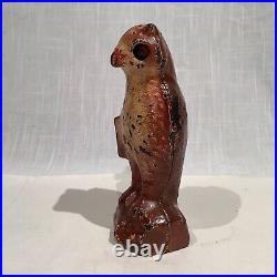 Ca. 1920's KILGORE OWL SLOT IN HEAD IRON MECHANICAL BANK, NICE PAINT