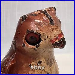 Ca. 1920's KILGORE OWL SLOT IN HEAD IRON MECHANICAL BANK, NICE PAINT