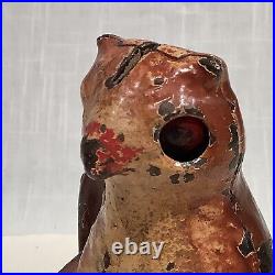 Ca. 1920's KILGORE OWL SLOT IN HEAD IRON MECHANICAL BANK, NICE PAINT