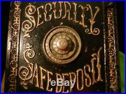 Cast Iron 8 Still Bank Security Safe Deposit Salesman Sample Wood Drawers
