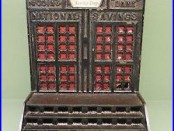 Cast Iron AUTOMATIC COIN SAVINGS RARE Mechanical Bank Original Antique
