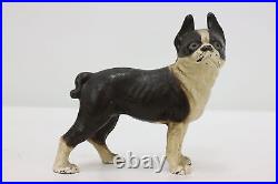 Cast Iron Antique Boston Terrier Dog Sculpture Coin Bank #50526