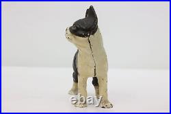 Cast Iron Antique Boston Terrier Dog Sculpture Coin Bank #50526