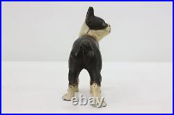 Cast Iron Antique Boston Terrier Dog Sculpture Coin Bank #50526