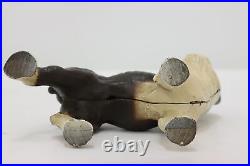 Cast Iron Antique Boston Terrier Dog Sculpture Coin Bank #50526