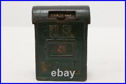 Cast Iron Antique Painted US Mail Mailbox Coin Bank #46742