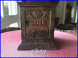 Cast Iron Bank, Rare Vintage 1897 Antique Kyser & Rex DIME 221 NORTH 12th ST
