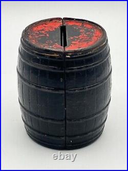 Cast Iron Barrel Bank by Judd c. 1873