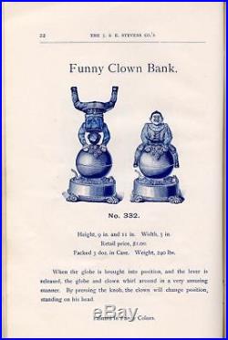 Cast Iron CLOWN ON GLOBE Mechanical Bank Original Antique Americana Toy