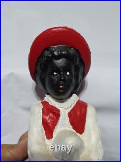 Cast Iron Coin Bank Sitting Girl