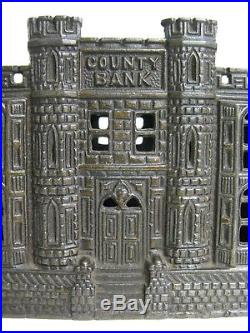 Cast Iron County Bank By Harper 1892 Excellent Antique