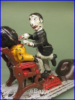Cast Iron DENTIST BANK Mechanical Bank Original Antique Americana Toy