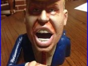 Cast Iron Donald Trump Mechanical Bank Coin To Mouth Make America Great Again