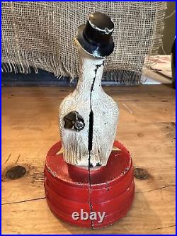 Cast Iron Duck on Tub Still Bank Hubley Save For A Rainy Day
