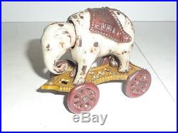 Cast Iron Elephant Bank On Wheels. (jumbo)