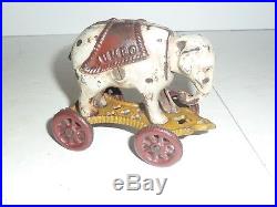 Cast Iron Elephant Bank On Wheels. (jumbo)