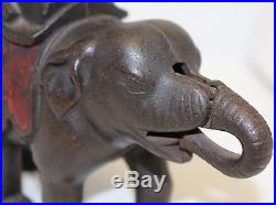 Cast Iron Elephant Howdah Mechanical Bank Enterprise Mfg. Co. 1880 Original