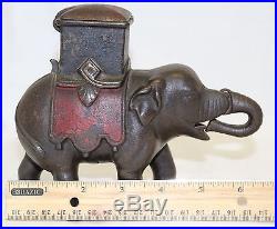 Cast Iron Elephant Howdah Mechanical Bank Enterprise Mfg. Co. 1880 Original