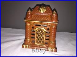 Cast Iron Four Towers Building Penny Bank
