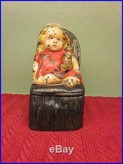 Cast Iron GIRL IN VICTORIAN CHAIRRARE Mechanical Bank Antique Americana Toy