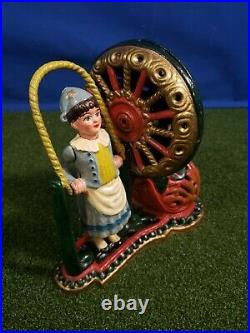 Cast Iron Girl Skipping Rope Mechanical Bank