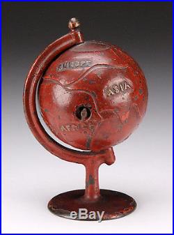 Cast Iron Globe Still Coin Bank