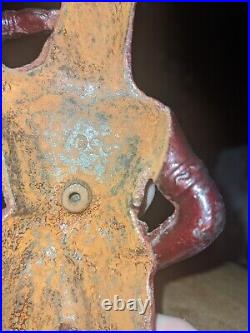 Cast Iron Indian Bank Hurley 1915 Has Inside Casting Number, Min Chipped Paint