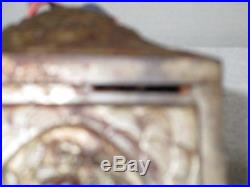 Cast Iron Jewel Safe Still Bank with Grill, Embossed Sides and Top