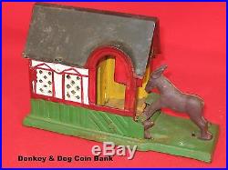Cast Iron Kicking Donkey and Dog Mechanical Bank Vintage Copy of Original