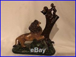 Cast Iron Lion and Monkey Mechanical Bank Works