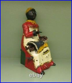 Cast Iron MOTHER AND CHILD aka BABY MINE Mechanical Bank Original Antique