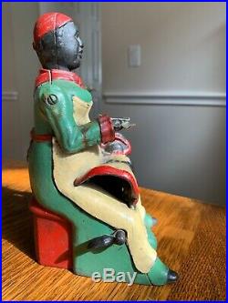 Cast Iron Mammy and Child Mechanical Bank Antique Americana Toy 7 1/2 high