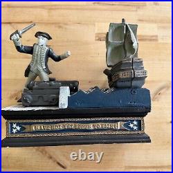 Cast Iron Maritime John Paul Jones Spring Loaded Mechanical Bank