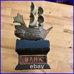 Cast Iron Maritime John Paul Jones Spring Loaded Mechanical Bank