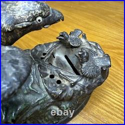 Cast Iron Mechanical Bank J&E Stevens AMERICAN EAGLE & Eaglets PatJan23 1883