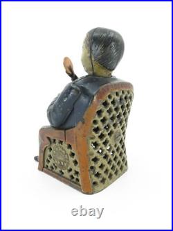 Cast Iron Mechanical Bank J&E Stevens Fat Little Man or Hall Boss Tammany Bank Cast Iron Mechanical Bank J&E Stevens Fat Little Man or Hall Boss Tammany Bank