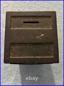 Cast Iron Metropolitan Bank Safe Antique With Guard And Door