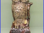 Cast Iron OWL TURNS HEAD Mechanical Bank Original Antique Americana Toy
