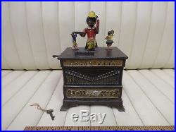 Cast Iron Organ Bank Boy and Girl Mechanical Bank Toy by Kyser & Rex c. 1882