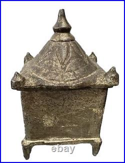 Cast Iron Pagoda Bank English 1905 Very Rare All Original Antique 5 Tall